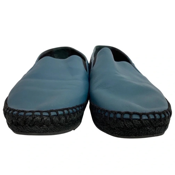 Bottega Veneta Leather Woven Espadrilles Mens 5 / 38 Slide On Shoes Blue Black - Picture 4 of 14